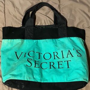 Victoria's Secret Teal and Black Tote